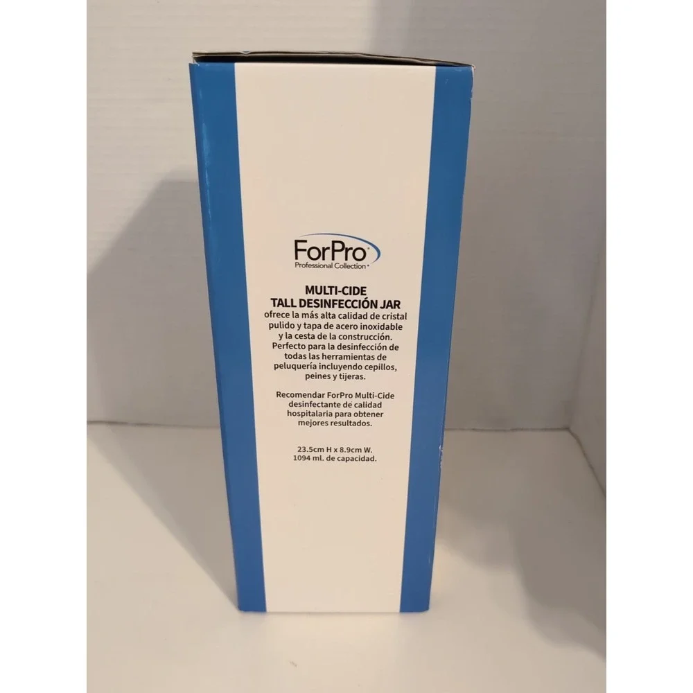 NEW ForPro Multi-Cide Tall Glass‎ Jar, for All Hairstyling Tools/ Brushes